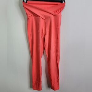 Real Me High Waisted Crossover Legging, Med, Coral